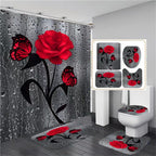 Hot HD Digital Printing Polyester Waterproof Polyester Flower Bathroom Hotel Shower Curtain
