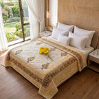 100% Cotton Muslin Reversible Comforter - Hypoallergenic Jaipur Hand Block Print