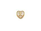 New Trendy Gold Mother of Pearl  A-Z 26 Initials Letter Heart Space Beads, Initial Letter Beads, 7x9x10mm,sku#G420