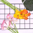 10Pcs High Quality Real Touch Calla Lily Artificial Flowers Bouquet For Wedding Bridal Home Kitchen Table Flower Decoration Home Decor