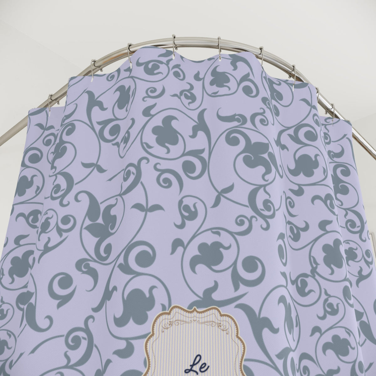 Lilac  'Le Bain' Elegant Floral Shower Curtain | Vintage Bath Decor