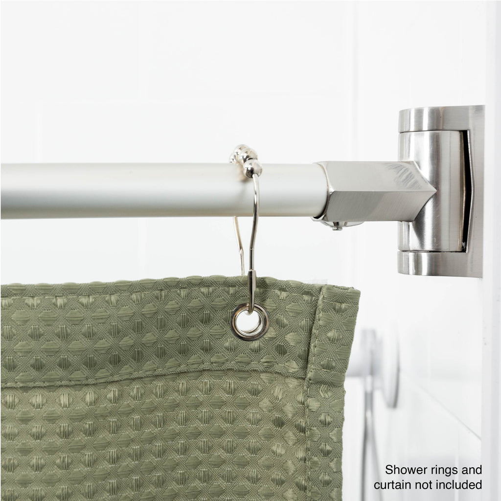 36 in. to 61 in. Curved Shower Rod (Brushed Nickel Finish)