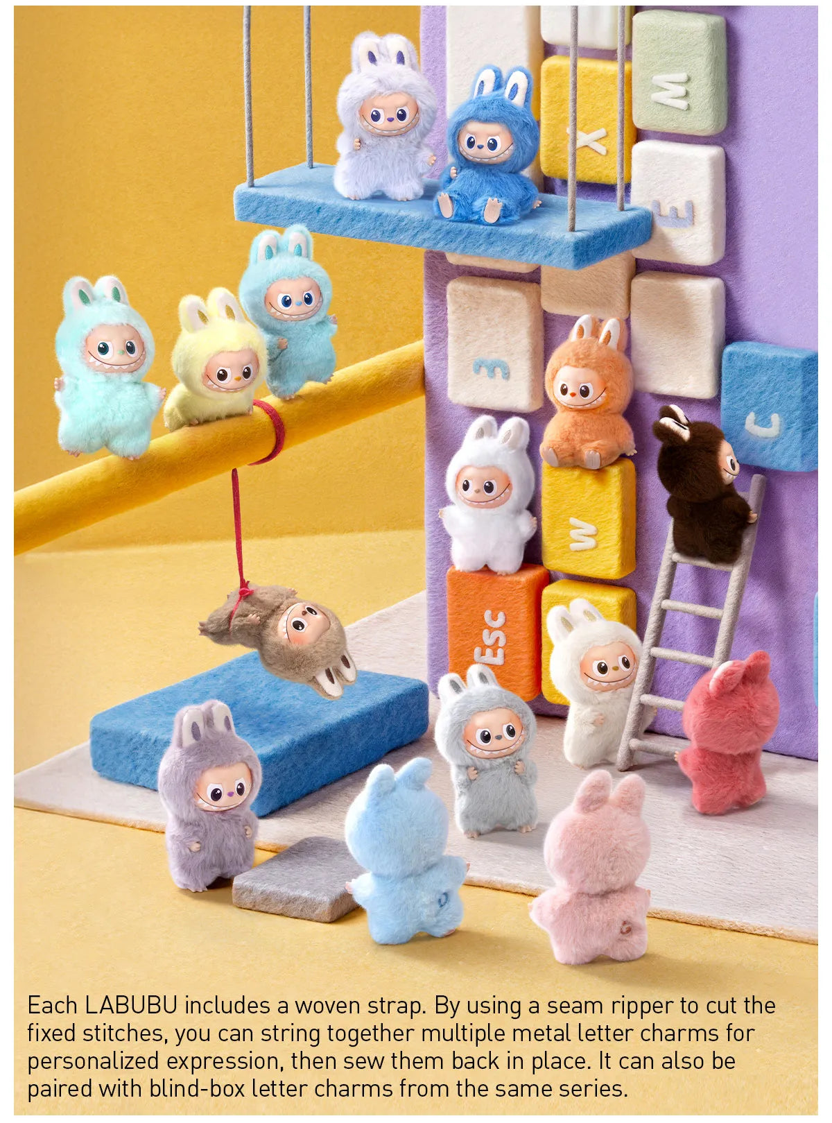 Pop Mart Labubu Pin for Love Series Blind Box (N-Z) Blue