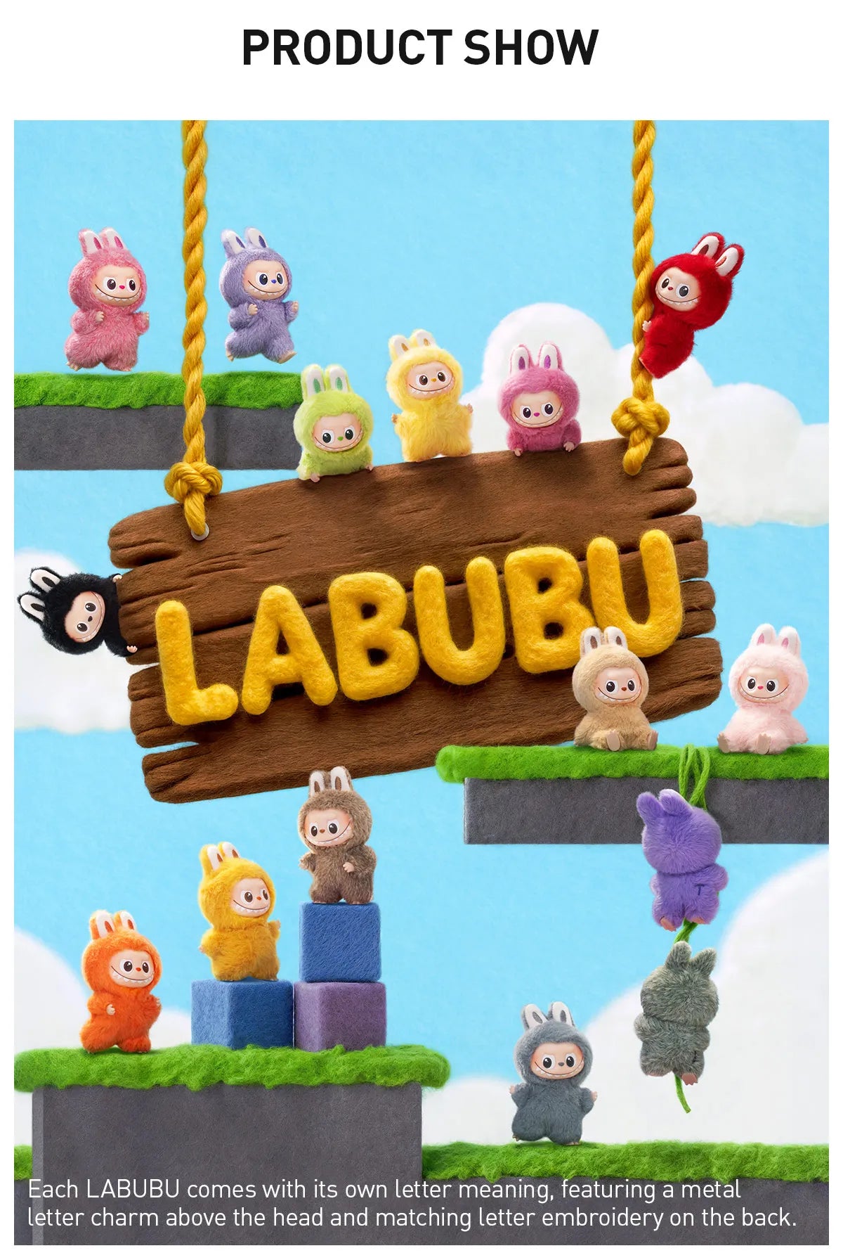 Pop Mart Labubu Pin for Love Series Blind Box (N-Z) Blue