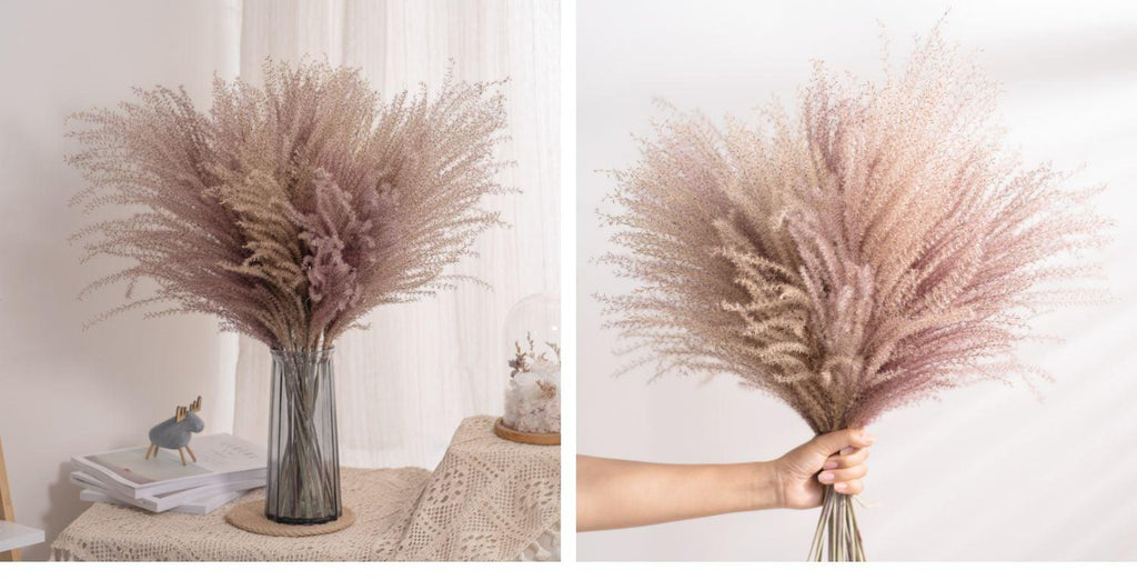 30pcs Natural Dried Pampas Grass Bouquet Pampas Grass Reeds Flowers Bulrush Bouquets Durable For for Vase Artificial Grass Room Décor Wedding Decorations