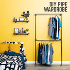 Wall Mounted Double Hung Clothing Rack