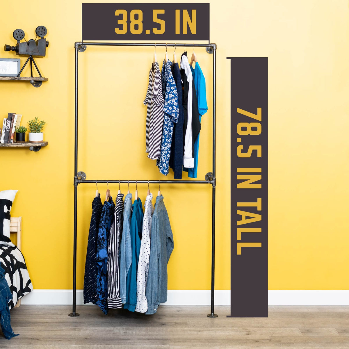 Wall Mounted Double Hung Clothing Rack