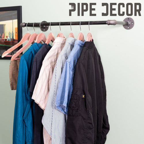 24 in. Industrial Pipe Clothing Rack (Wall Mounted)