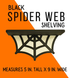 Spider Web Floating Shelf | Spooky Halloween Decor Shelf | 9" Wide x 5" Deep | Made in USA