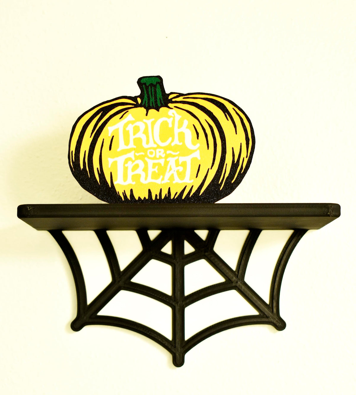 Spider Web Floating Shelf | Spooky Halloween Decor Shelf | 9" Wide x 5" Deep | Made in USA