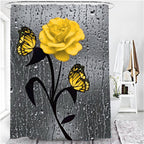 Hot HD Digital Printing Polyester Waterproof Polyester Flower Bathroom Hotel Shower Curtain