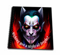 3dRose Spooky Demon. Wishing You a Night of Fright Halloween Greeting... - Drawing Books (db-378826)