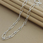 Aravant 925 Silver Simple Chains Necklace For Women Fashion Jewelry Accessories