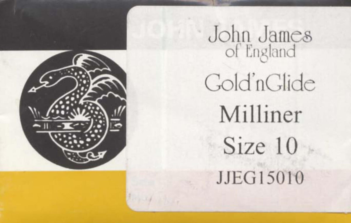 John James GoldN Glide Milliners / Straw Needles Size 10