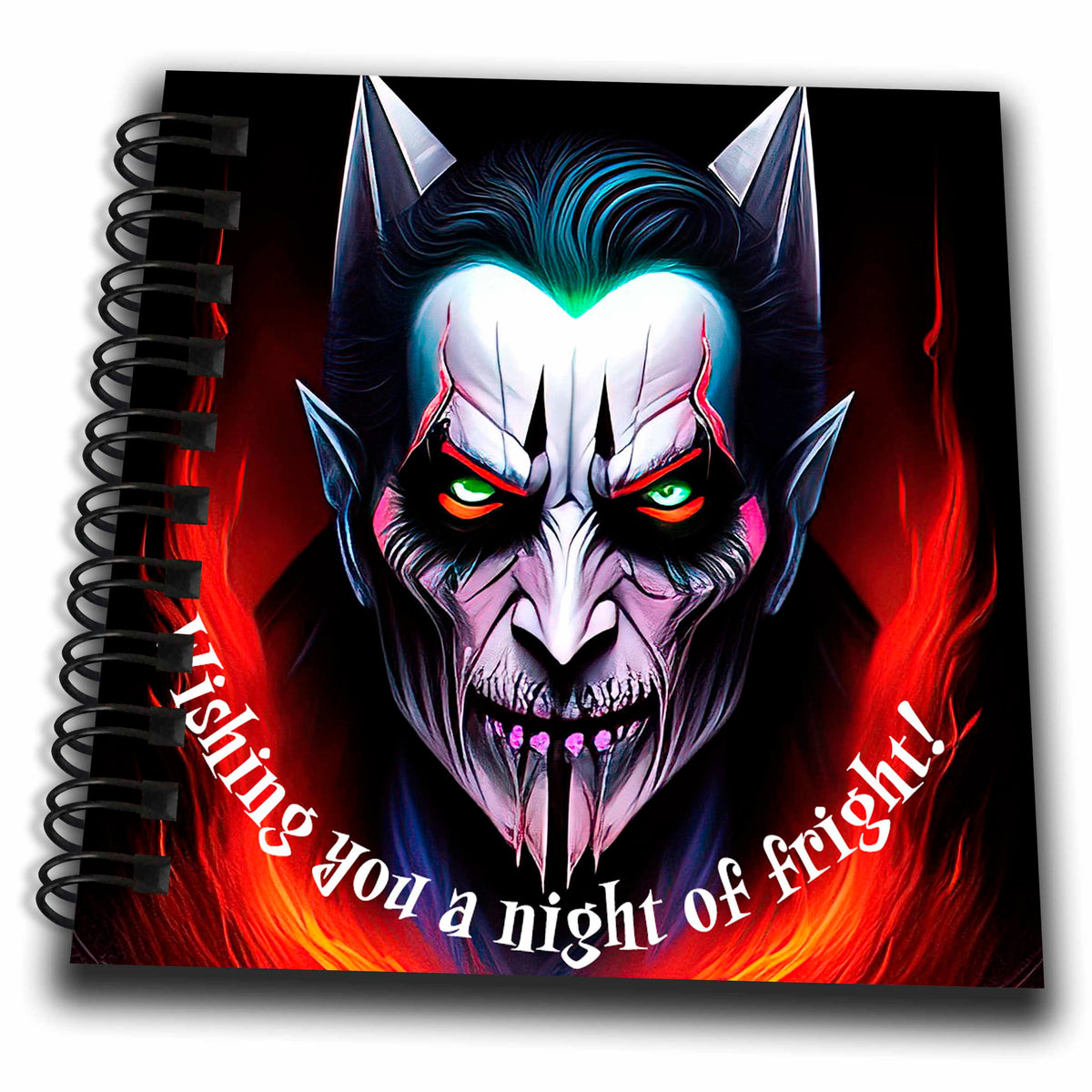 3dRose Spooky Demon. Wishing You a Night of Fright Halloween Greeting... - Drawing Books (db-378826)