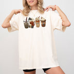 Halloween Coffee Spooky Skeleton Ghost Witch Skull Meme Costume Exclusive Comfort Colors Tee