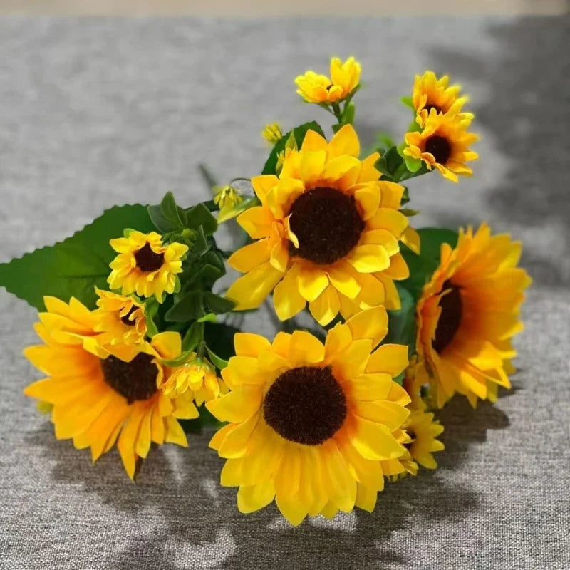 Artificial Flowers Sunflowers Fake Flowers Sunflower Silk Flowers Sunflowers Wedding Photography Home Decor Bouquet Wholesale