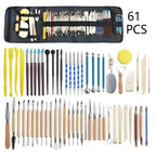 Pottery Clay Sculpting Tools Kit - 8-61 Pcs for Carving, Shaping & Modeling