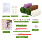 KRABALL Crochet Hanging Plant Kit With Instruction Easy Hand Knitting Yarn Ball Thread Needles Hooks Knit Tools Accessories Set