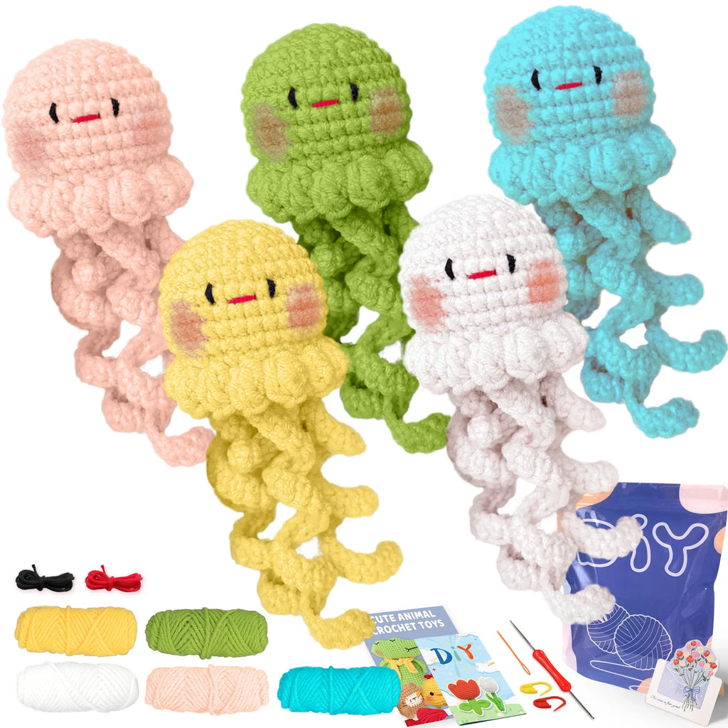 Animal sery Crochet Kit for Beginners Crochet Starter SET ,DIY Crochet Kit For Beginners,Crocheting Knitting Kit Step-by-Step
