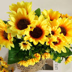 Artificial Flowers Sunflowers Fake Flowers Sunflower Silk Flowers Sunflowers Wedding Photography Home Decor Bouquet Wholesale