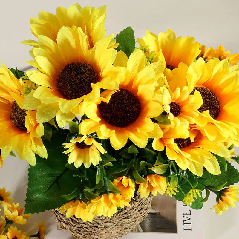 Artificial Flowers Sunflowers Fake Flowers Sunflower Silk Flowers Sunflowers Wedding Photography Home Decor Bouquet Wholesale