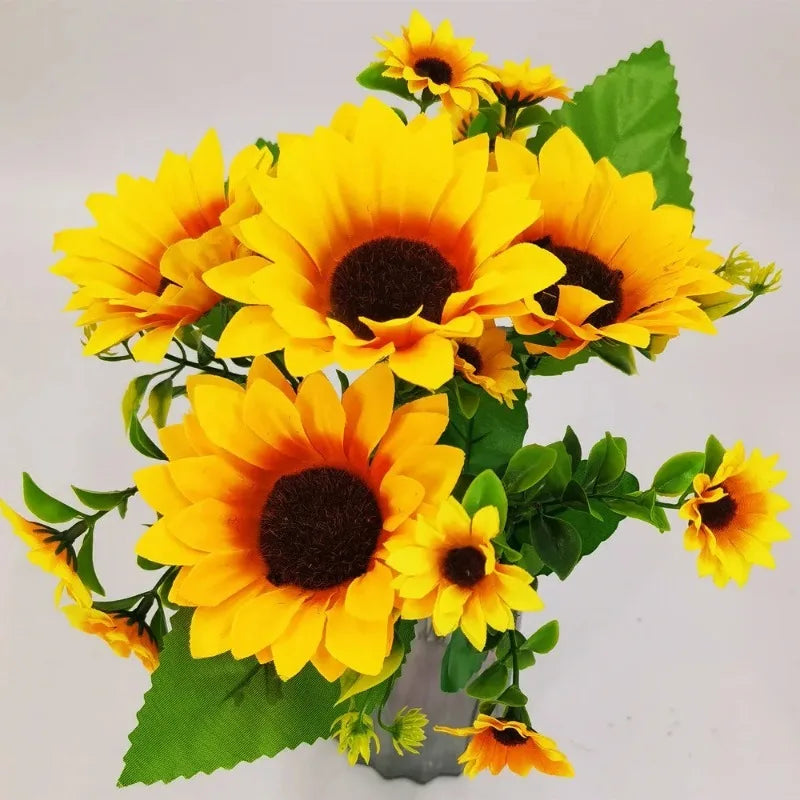 Artificial Flowers Sunflowers Fake Flowers Sunflower Silk Flowers Sunflowers Wedding Photography Home Decor Bouquet Wholesale