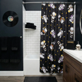 Sourpuss Kewpie Monsters Shower Curtain | Frankenstein Dracula Werewolf Polyester Bathroom Decor