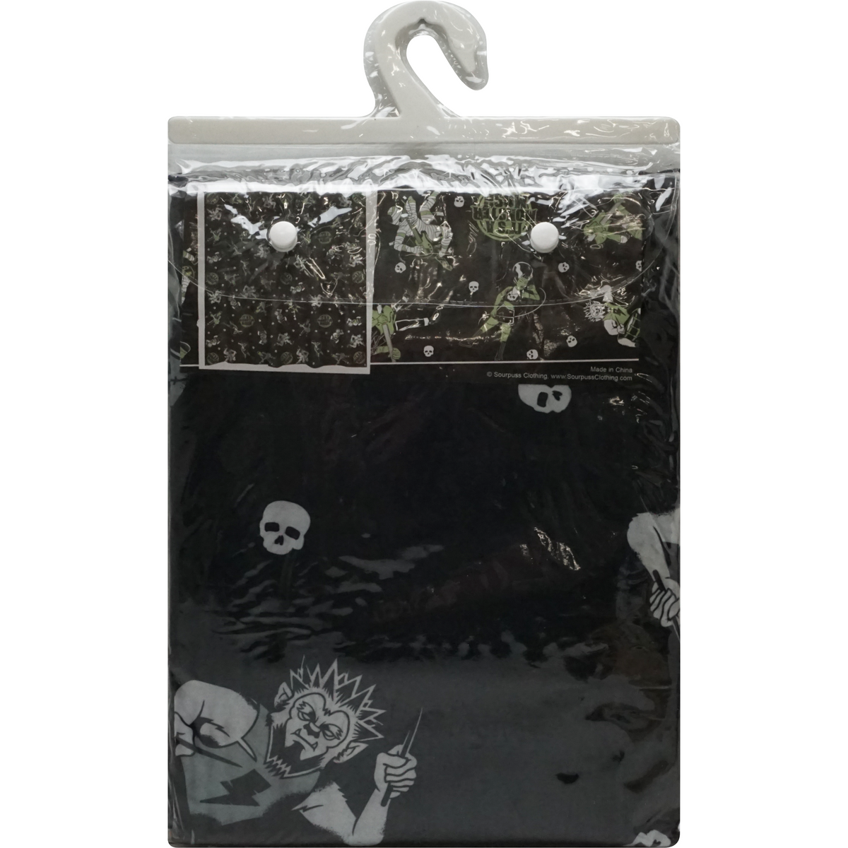 Sourpuss Monster Mosh Shower Curtain | Frankenstein Mummy Werewolf Polyester Bathroom Decor