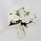 Artificial Flowers 1 Bouquet 9 heads Peony Tea Rose Autumn Silk Fake Flowers For Living Room Home Garden Wedding Decoration Artificial Silk Fake Flowers Rose Floral Decor Bouquet