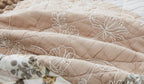 DaDa Bedding Dusty Rose Taupe Beige Brown Floral Cottage Patchwork Quilted Bedspread Set (JHW-866)