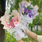 Crochet Rose Bouquet – Handmade Knit Flowers
