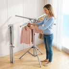 Foldable Octopus Style Standing Clothes Drying Rack – Portable Rotating Laundry Hanger for Balcony, Black
