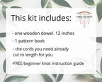 Beginner DIY Macrame craft kit. Macrame wall hanging kit, Craft kits for adults and kids. DIY boho wall decor. Macrame tutorial kit