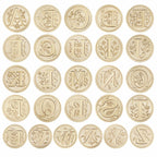 QINGNING Alphabet Brass Wax Seal Stamps with Wood Handles Color W